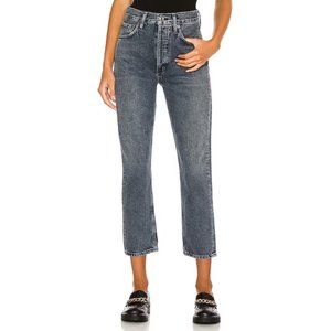 NEW WITH TAGS AGOLDE Riley high rise crop straight denim pant in Fade size 27